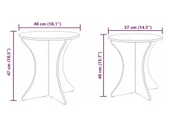 2 pcs Mesas de centro | Mesa de apoio | Mesa de café Natural 46x46x47 cm^ Mesa De Centro