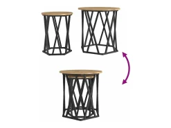 Hot 2 pcs Mesas de centro | Mesa de apoio | Mesa de café carvalho artisiano 50x50x50 cm Castanho