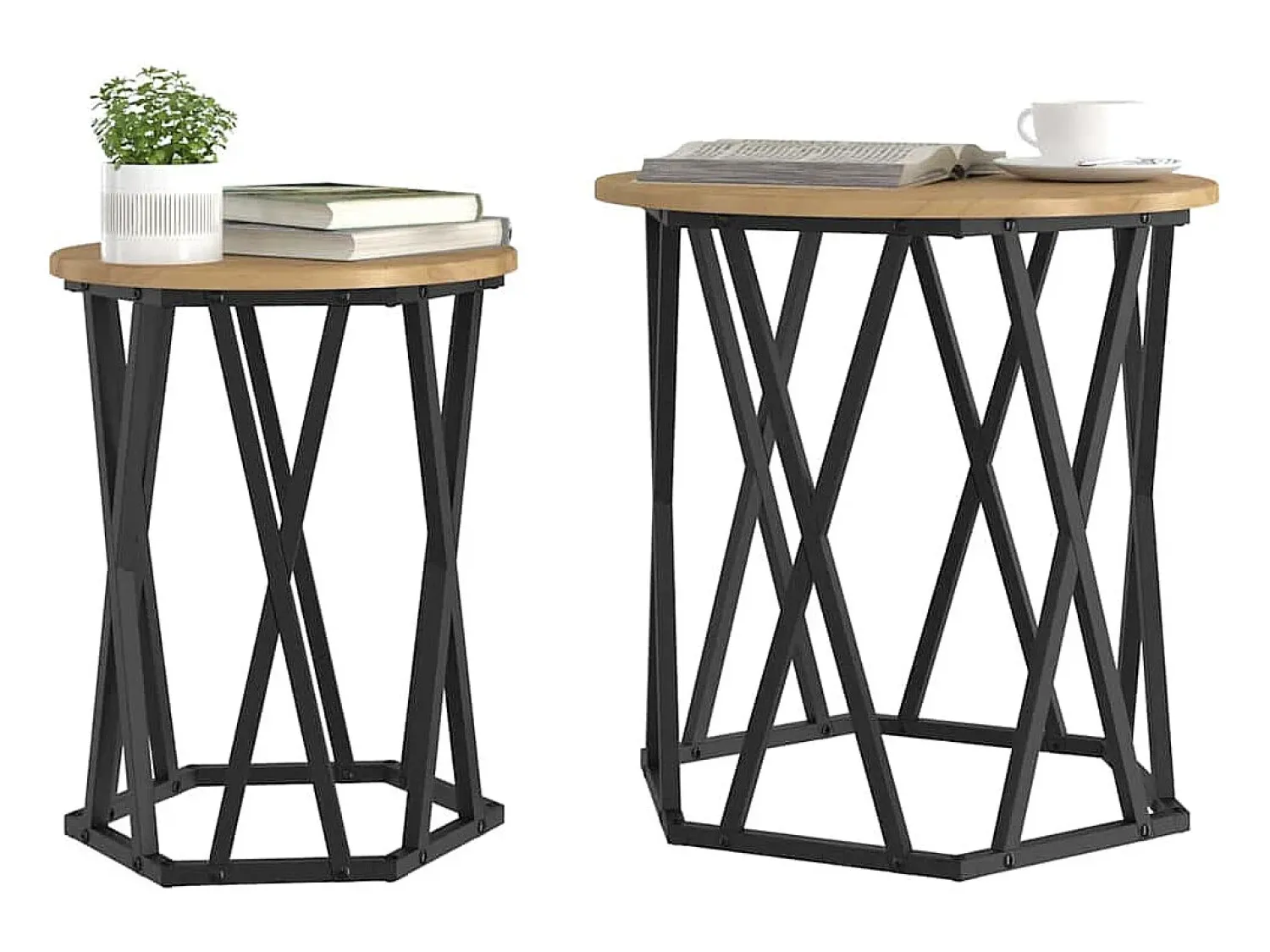 Hot 2 pcs Mesas de centro | Mesa de apoio | Mesa de café carvalho artisiano 50x50x50 cm Castanho