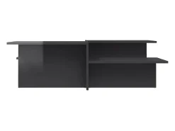 Outlet 2 pcs Mesas de centro | Mesa de apoio | Mesa de café derivados de madeira brilhante Cinzento