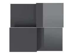 Outlet 2 pcs Mesas de centro | Mesa de apoio | Mesa de café derivados de madeira brilhante Cinzento