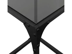 2 pcs Mesas de centro | Mesa de apoio | Mesa de café c/ topo em vidro 30x30x40 cm aço^ Mesa De Centro