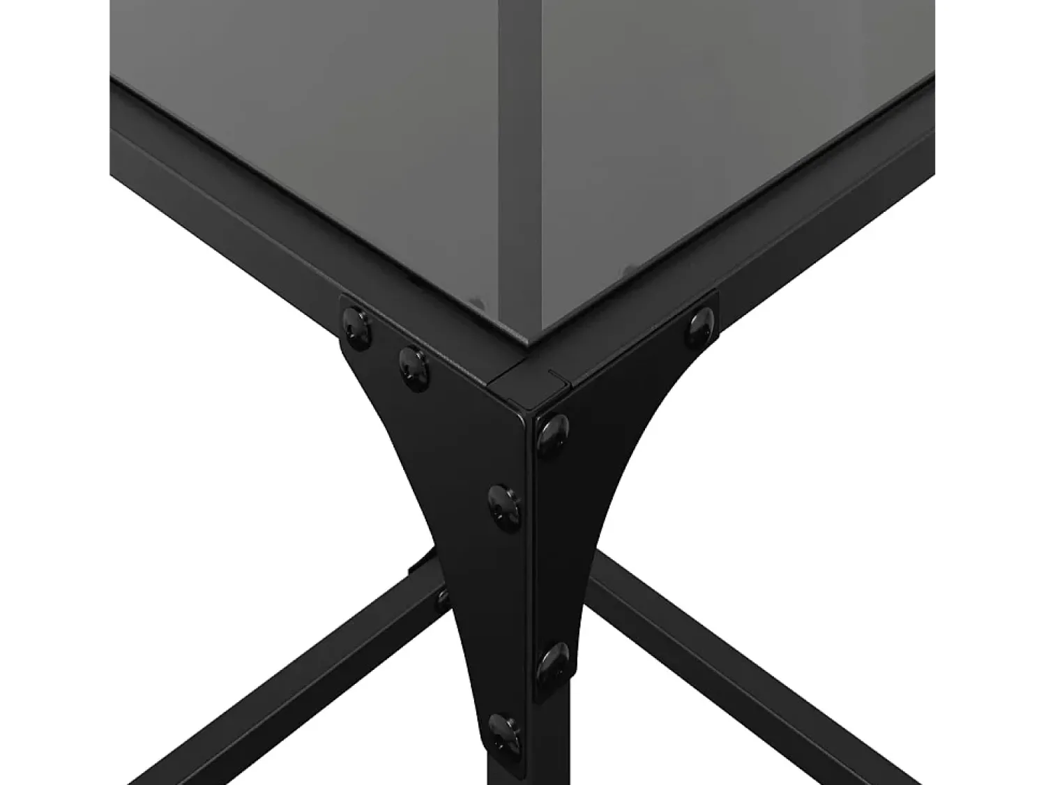 2 pcs Mesas de centro | Mesa de apoio | Mesa de café c/ topo em vidro 30x30x40 cm aço^ Mesa De Centro