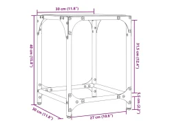 2 pcs Mesas de centro | Mesa de apoio | Mesa de café c/ topo em vidro 30x30x40 cm aço^ Mesa De Centro