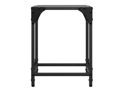 2 pcs Mesas de centro | Mesa de apoio | Mesa de café c/ topo em vidro 30x30x40 cm aço^ Mesa De Centro
