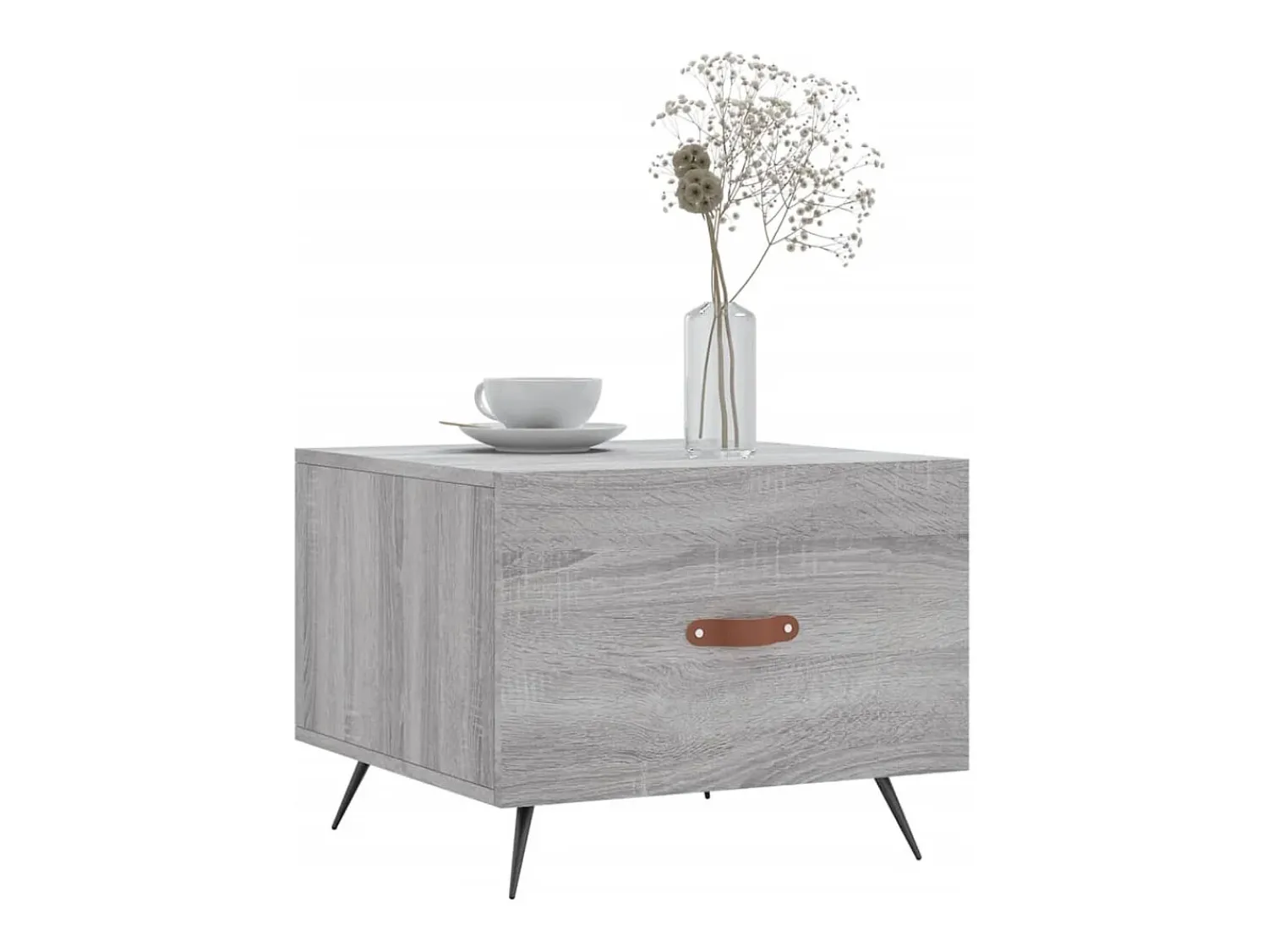 Mesa De Centro| 2 pcs Mesas de centro | Mesa de apoio | Mesa de café 50x50x40 cm madeira proc. sonoma cinza Cinzento