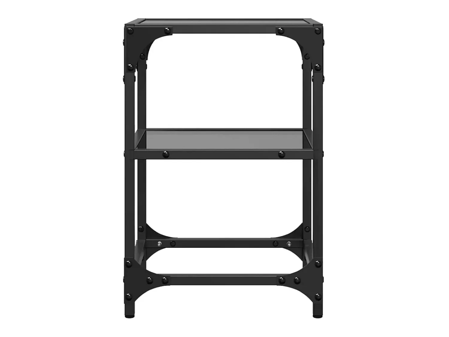 2 pcs Mesas de centro | Mesa de apoio | Mesa de café c/ tampo em vidro 30x30x45 cm aço^ Mesa De Centro