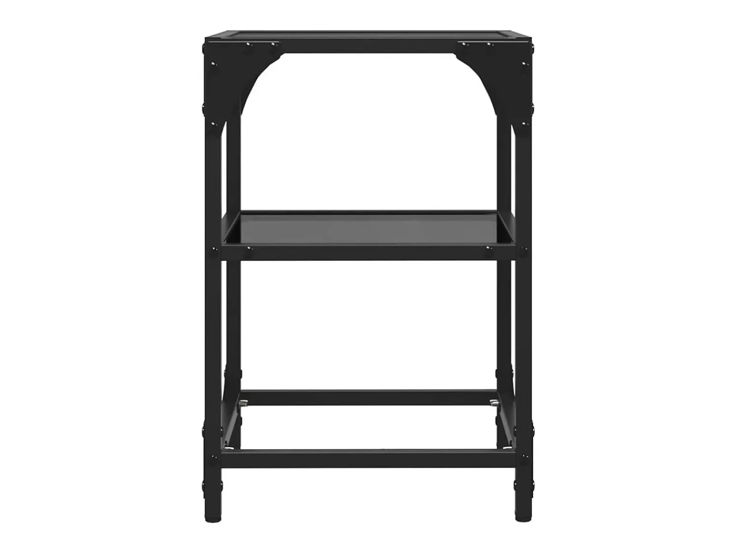 2 pcs Mesas de centro | Mesa de apoio | Mesa de café c/ tampo em vidro 30x30x45 cm aço^ Mesa De Centro