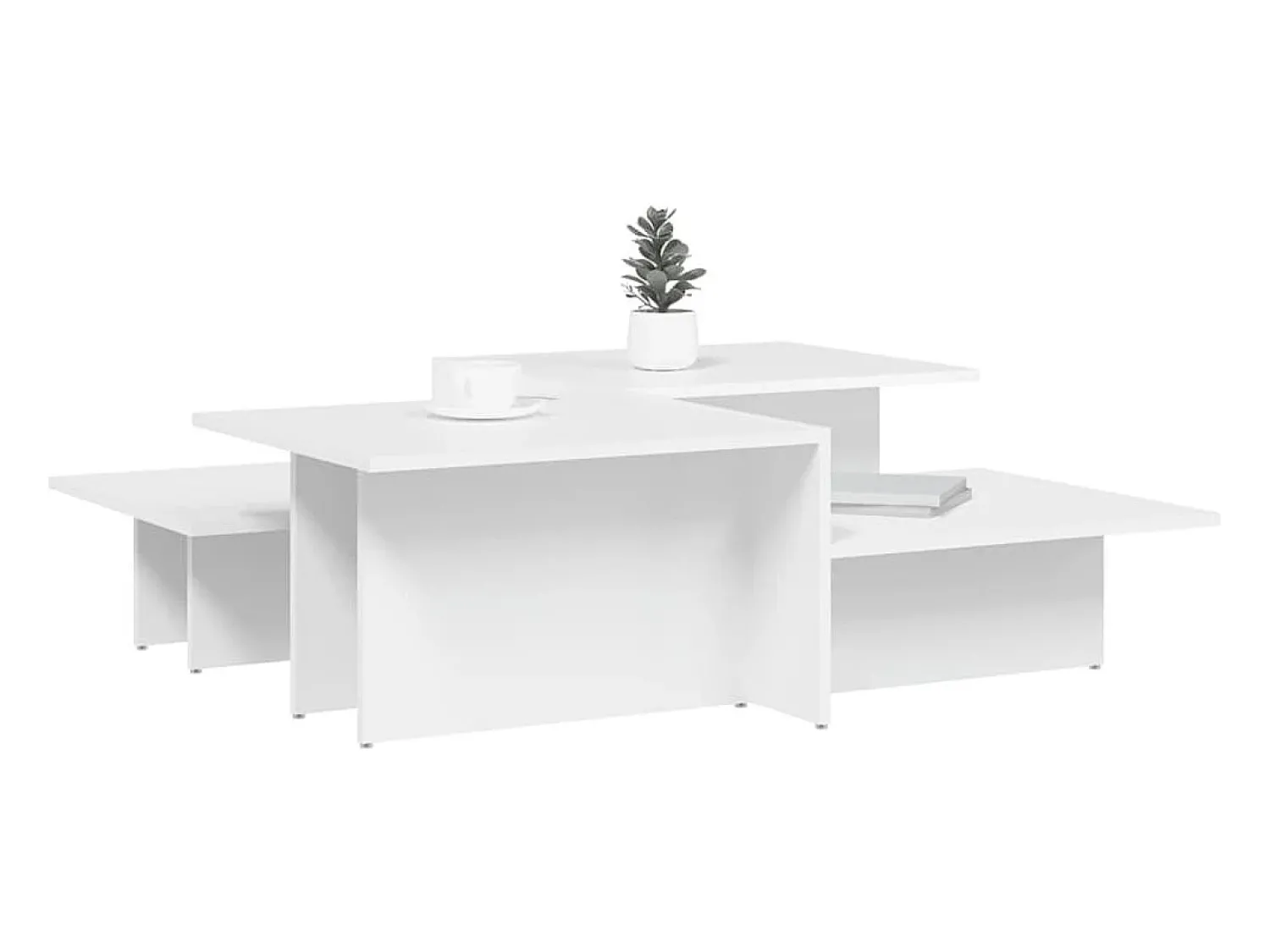 2 pcs Mesas de centro | Mesa de apoio | Mesa de café derivados de madeira^ Mesa De Centro