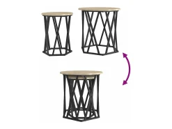 Mesa De Centro* 2 pcs Mesas de centro | Mesa de apoio | Mesa de café Carvalho sonoma 50x50x50 cm Castanho