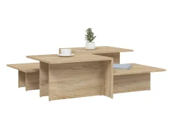 Mesa De Centro* 2 pcs Mesas de centro | Mesa de apoio | Mesa de café derivados de madeira carvalho sonoma Castanho