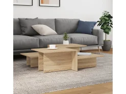 Mesa De Centro* 2 pcs Mesas de centro | Mesa de apoio | Mesa de café derivados de madeira carvalho sonoma Castanho