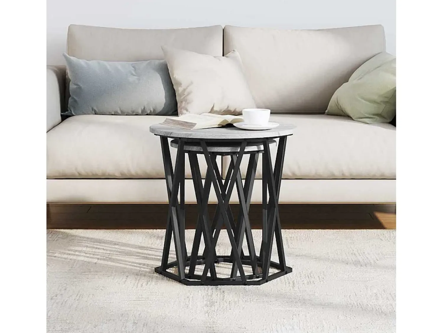 2 pcs Mesas de centro | Mesa de apoio | Mesa de café Sonoma 50x50x50 cm^ Mesa De Centro