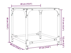 Hot 2 pcs Mesas de centro | Mesa de apoio | Mesa de café c/ topo vidro 40x40x40cm aço Transparente