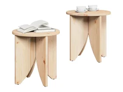 New 2 pcs Mesas de centro | Mesa de apoio | Mesa de café Natural 41.5x41.5x44 cm Castanho