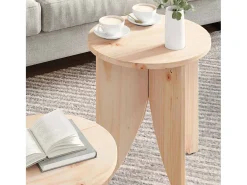 New 2 pcs Mesas de centro | Mesa de apoio | Mesa de café Natural 41.5x41.5x44 cm Castanho