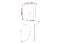 New 2 pcs Mesas de centro | Mesa de apoio | Mesa de café Natural 41.5x41.5x44 cm Castanho