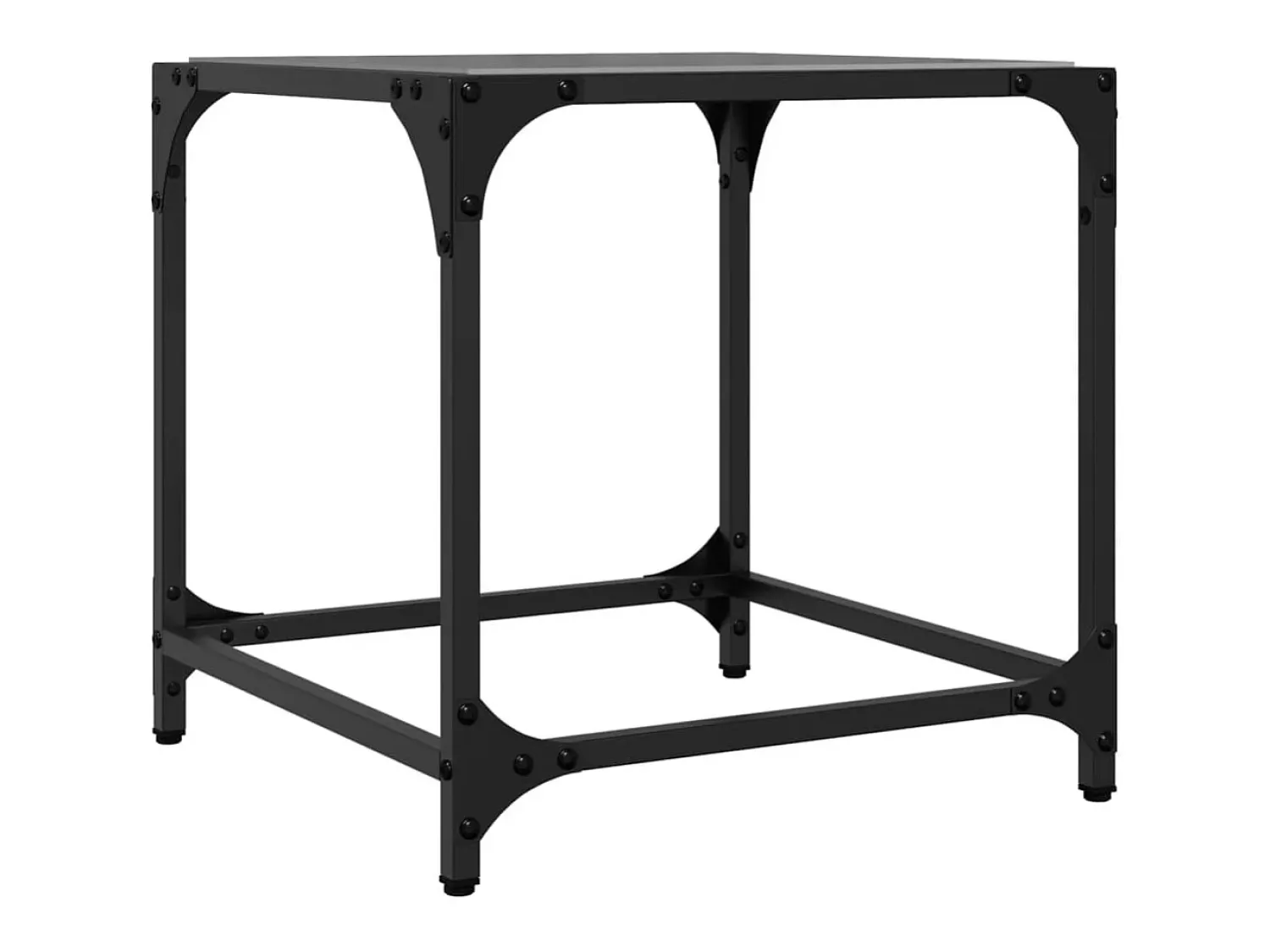2 pcs Mesas de centro | Mesa de apoio | Mesa de café c/ topo em vidro 40x40x40 cm aço^ Mesa De Centro