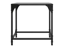 2 pcs Mesas de centro | Mesa de apoio | Mesa de café c/ topo em vidro 40x40x40 cm aço^ Mesa De Centro
