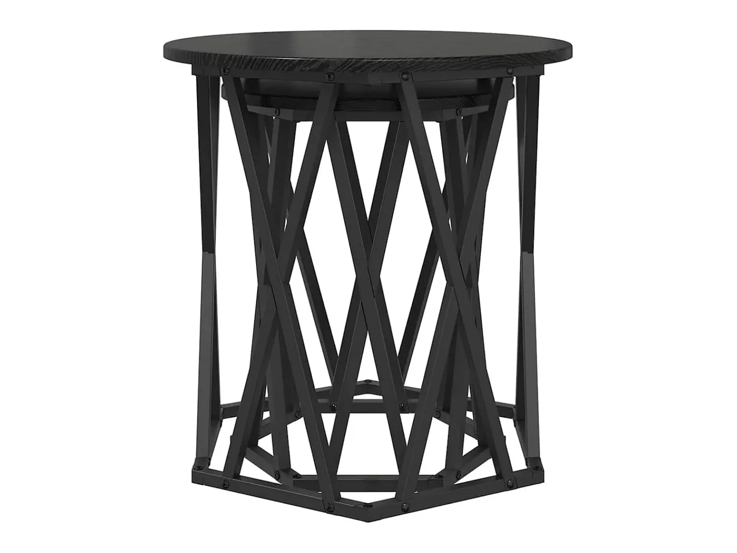Mesa De Centro| 2 pcs Mesas de centro | Mesa de apoio | Mesa de café Carvalho 50x50x50 cm Preto