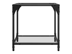 Clearance 2 pcs Mesas de centro | Mesa de apoio | Mesa de café c/ topo vidro 40x40x40cm aço Transparente