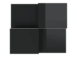 Mesa De Centro| 2 pcs Mesas de centro | Mesa de apoio | Mesa de café derivados de madeira brilhante Preto