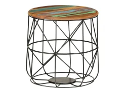 New 2 pcs Mesas de centro | Mesa de apoio | Mesa de café madeira recuperada maciça Multicor