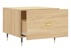 Mesa De Centro* 2 pcs Mesas de centro | Mesa de apoio | Mesa de café 50x50x40cm deriv. madeira carvalho sonoma Castanho