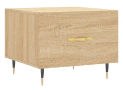 Mesa De Centro* 2 pcs Mesas de centro | Mesa de apoio | Mesa de café 50x50x40cm deriv. madeira carvalho sonoma Castanho