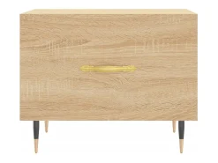 Mesa De Centro* 2 pcs Mesas de centro | Mesa de apoio | Mesa de café 50x50x40cm deriv. madeira carvalho sonoma Castanho