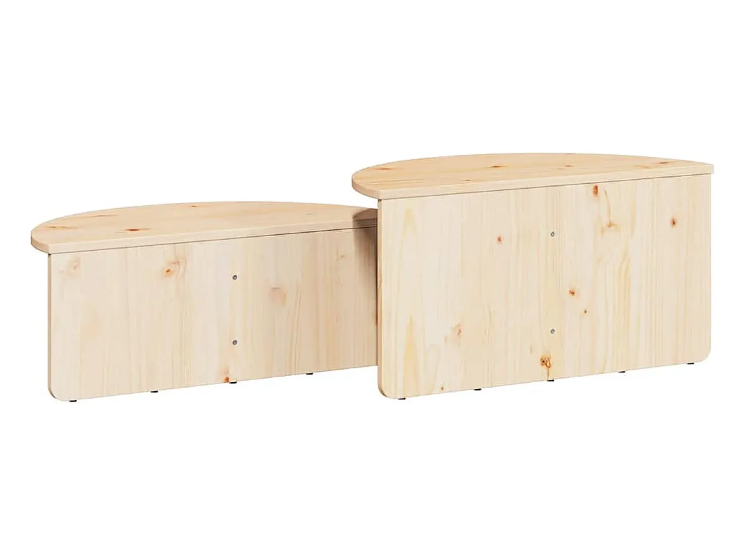 Mesa De Centro* 2 pcs Mesas de centro | Mesa de apoio | Mesa de café Natural 79x39.5x40 cm Castanho