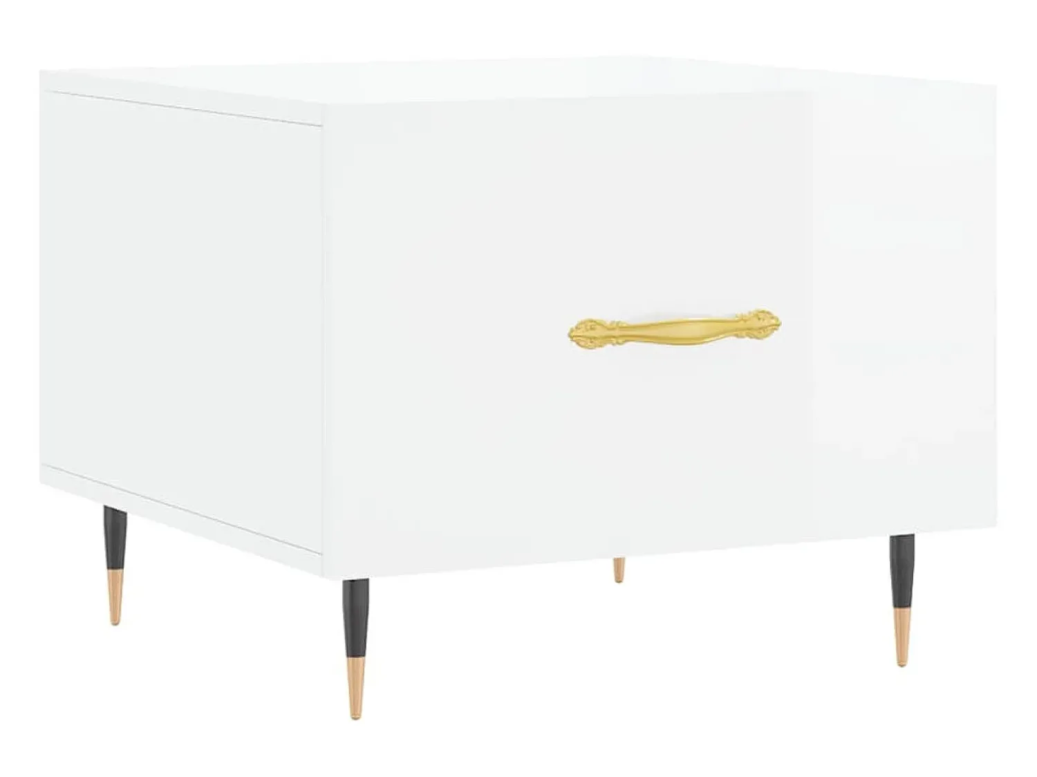 Mesa De Centro| 2 pcs Mesas de centro | Mesa de apoio | Mesa de café 50x50x40 cm brilhante Branco