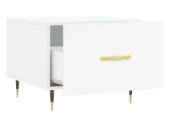 Mesa De Centro| 2 pcs Mesas de centro | Mesa de apoio | Mesa de café 50x50x40 cm brilhante Branco
