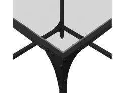 Mesa De Centro* 2 pcs Mesas de centro | Mesa de apoio | Mesa de café c/ topo vidro 50x50x40cm aço Transparente