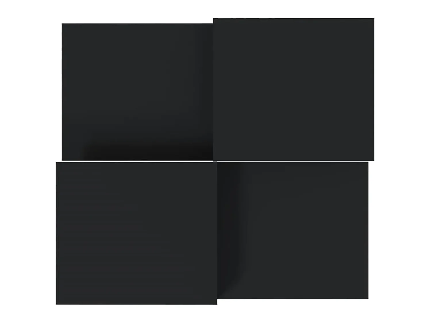 Mesa De Centro* 2 pcs Mesas de centro | Mesa de apoio | Mesa de café derivados de madeira Preto
