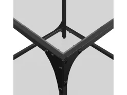 2 pcs Mesas de centro | Mesa de apoio | Mesa de café c/ topo vidro 50x50x40cm aço^ Mesa De Centro
