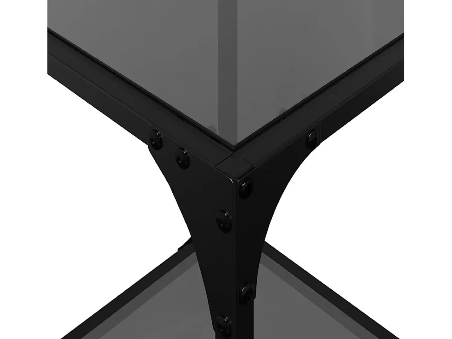 Mesa De Centro| 2 pcs Mesas de centro | Mesa de apoio | Mesa de café c/ topo em vidro 30x30x40 cm aço Preto