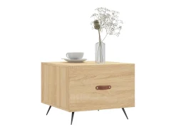 Mesa De Centro* 2 pcs Mesas de centro | Mesa de apoio | Mesa de café 50x50x40cm deriv. madeira carvalho sonoma Castanho