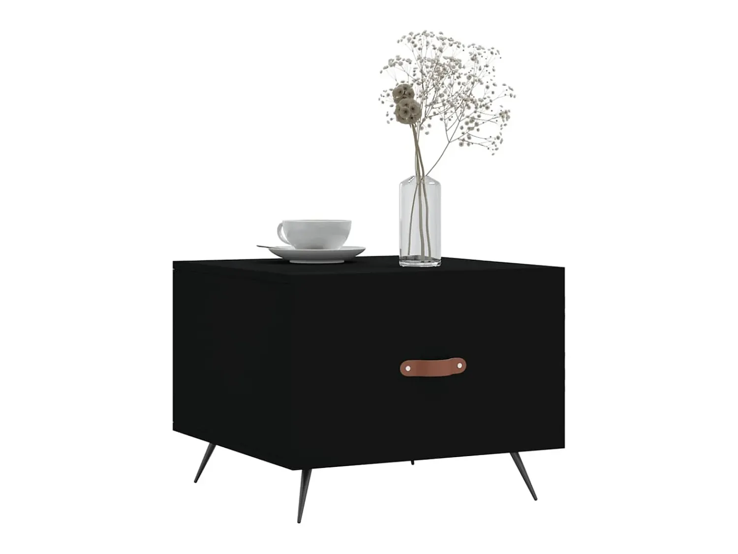 Online 2 pcs Mesas de centro | Mesa de apoio | Mesa de café 50x50x40 cm madeira processada Preto