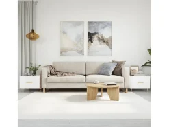 Sale 2 pcs Mesas de centro | Mesa de apoio | Mesa de café 50x50x40 cm brilhante Branco