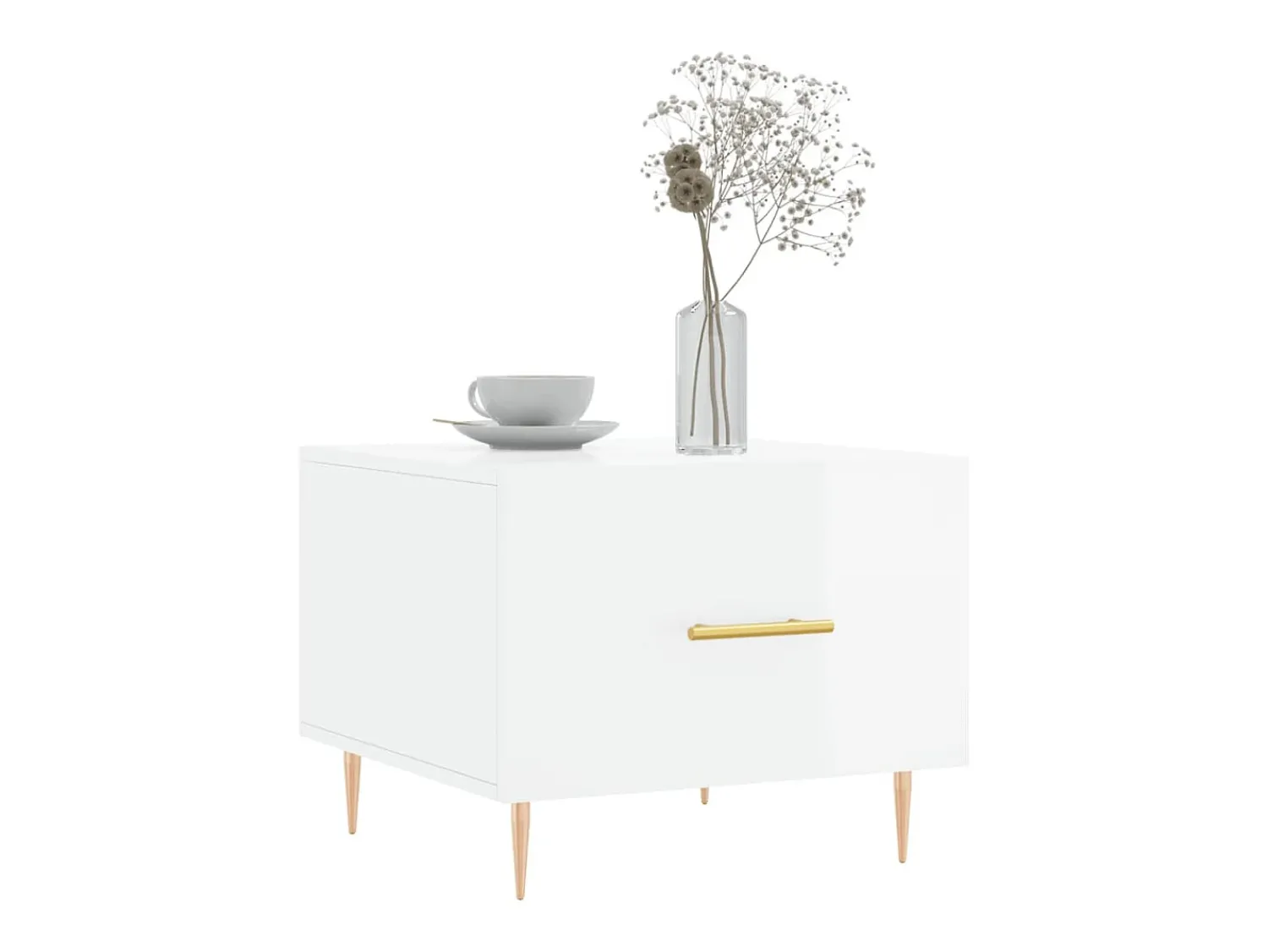 Sale 2 pcs Mesas de centro | Mesa de apoio | Mesa de café 50x50x40 cm brilhante Branco