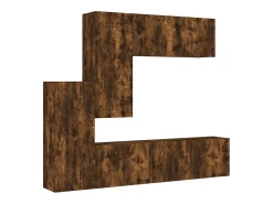 Móvel De Tv* 5 pcs móveis de parede p/ TV derivados madeira carvalho fumado PT797782 Castanho