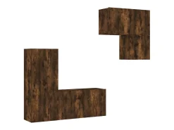 Sale 4 pcs móveis de parede p/ TV derivados madeira carvalho fumado PT200233 Castanho