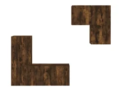 Sale 4 pcs móveis de parede p/ TV derivados madeira carvalho fumado PT200233 Castanho