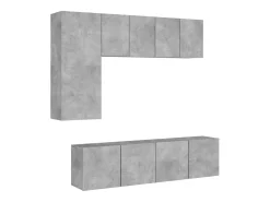 Móvel De Tv*vidaxl 5 pcs móveis de parede p/ TV derivados de madeira cinza cimento Cinzento claro