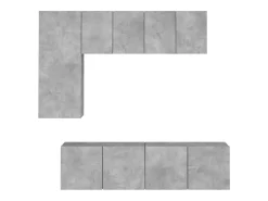 Móvel De Tv*vidaxl 5 pcs móveis de parede p/ TV derivados de madeira cinza cimento Cinzento claro