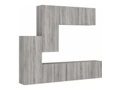 5 pcs móveis de parede p/ TV derivados de madeira cinza sonoma PT875765^ Móvel De Tv