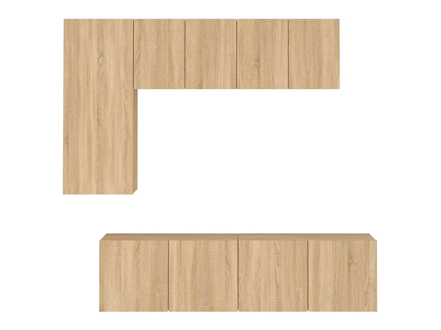 Móvel De Tv*vidaxl 5 pcs móveis de parede p/ TV derivados madeira carvalho sonoma Natural claro