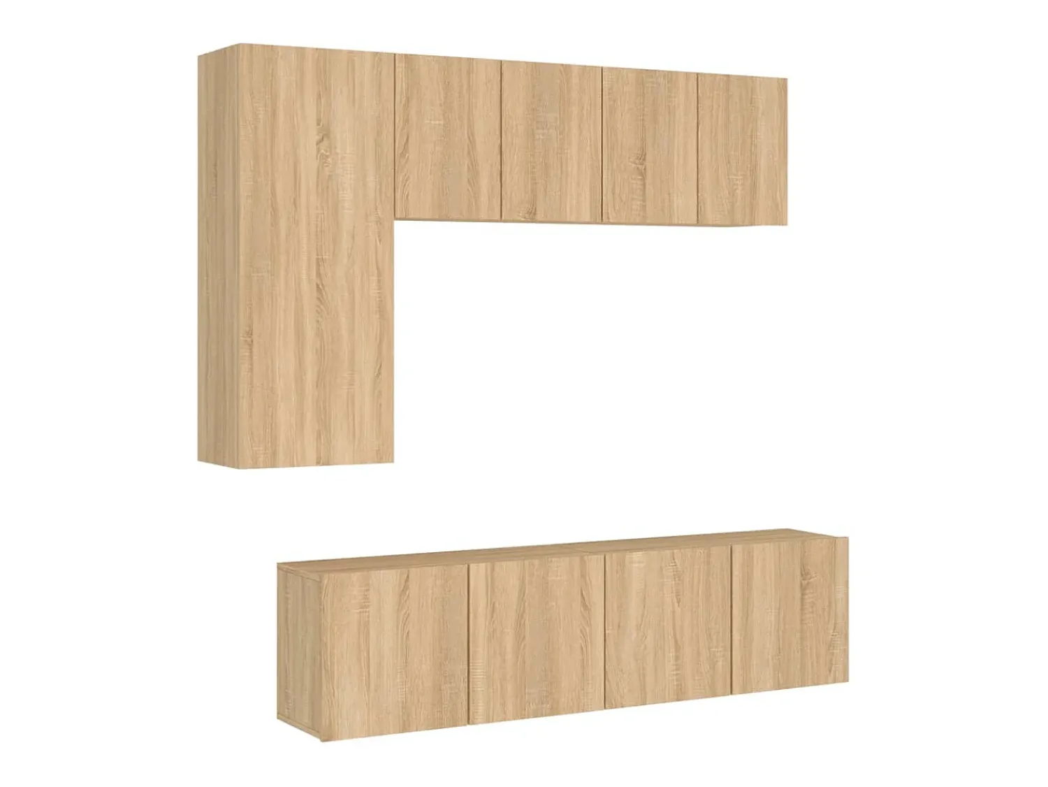 Móvel De Tv*vidaxl 5 pcs móveis de parede p/ TV derivados madeira carvalho sonoma Natural claro