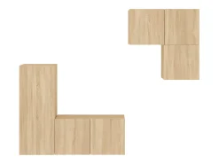 Móvel De Tv* 4 pcs móveis de parede p/ TV derivados madeira carvalho sonoma PT164357 Castanho